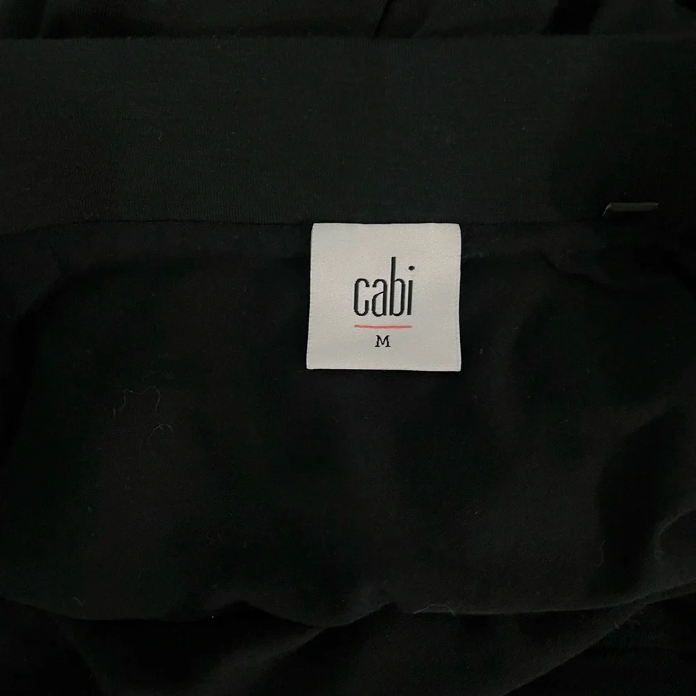Cabi 5052  Black Run Around Ruched high low Stretchy knit Maxi Skirt size Medium